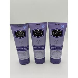 3-Pack HASK Biotin Boost Thickening Clay Hair Mask, 6oz Each New
